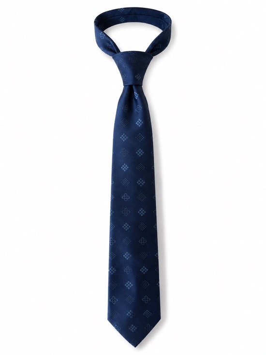Wembley Other - Wemlon by Wembley Navy Blue Geometric Diamond Necktie Vintage Classic Tie